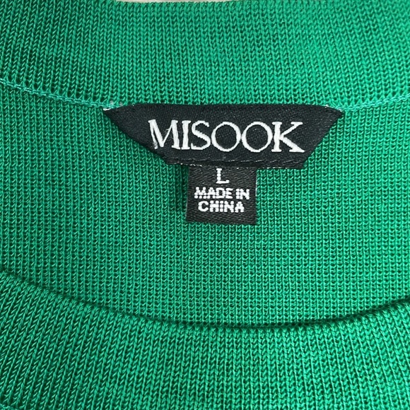 Misook Knit Double Scoop Neck Sleeveless Tank Green L - Picture 4 of 10